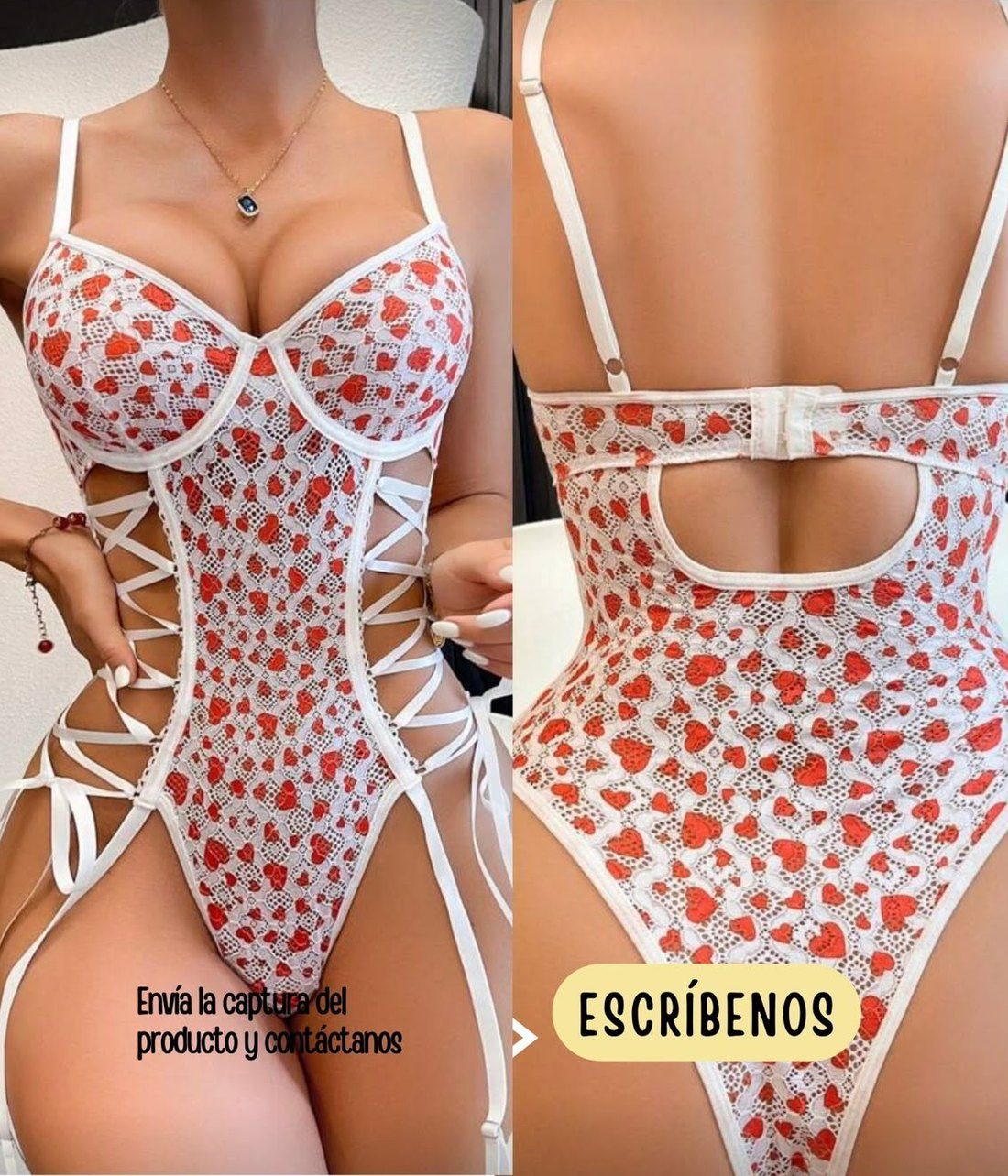 Body floral con cordones