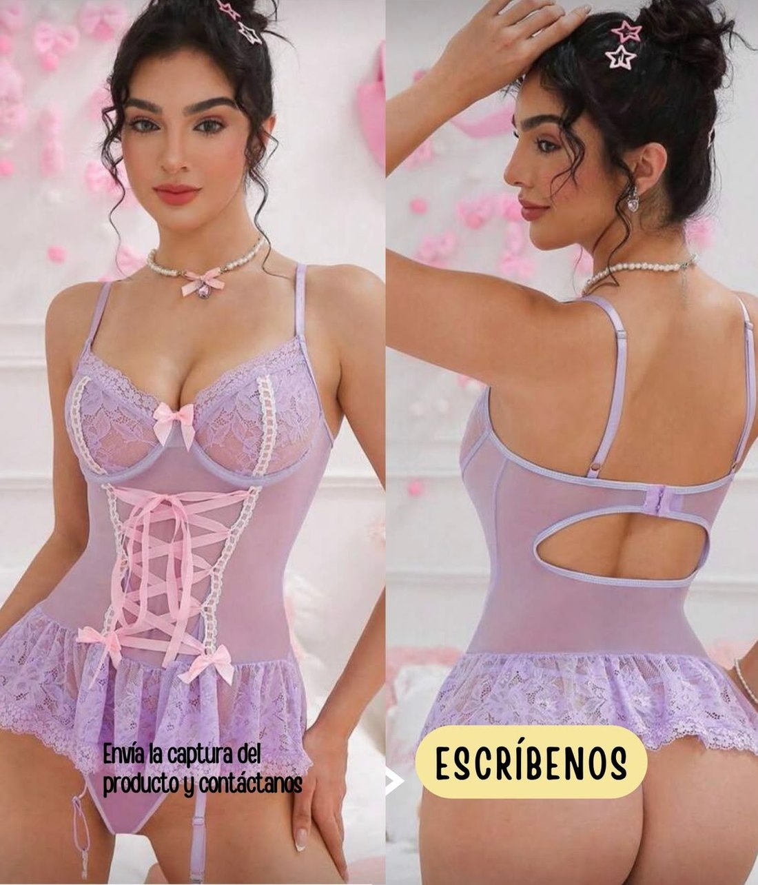 Body lila con corsé