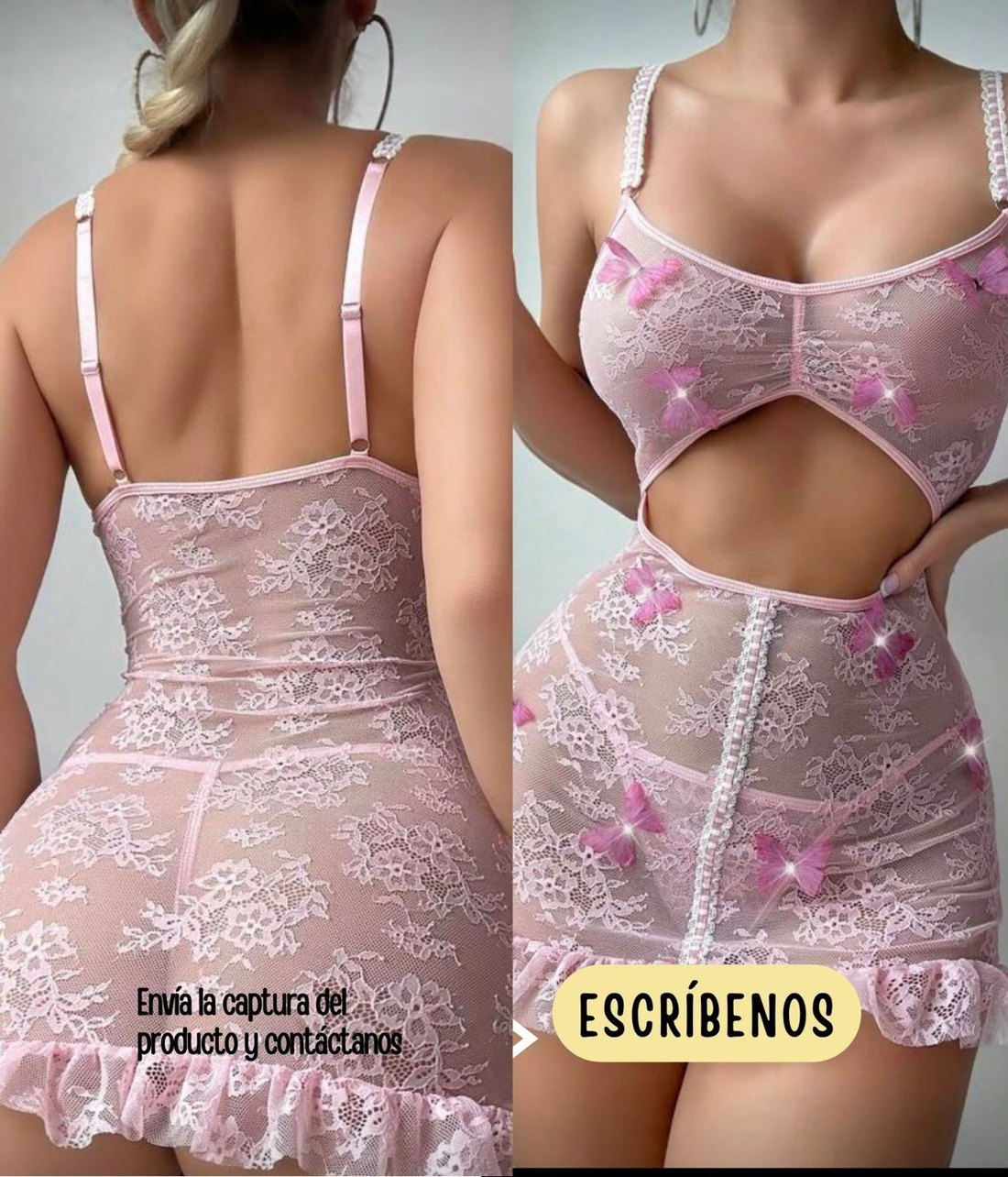 Body de encaje rosa