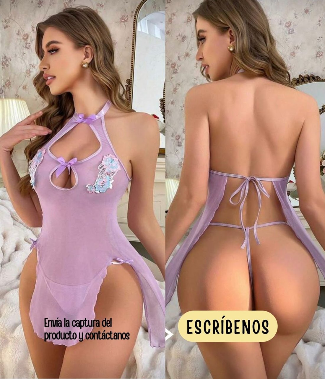 Body lila con abertura