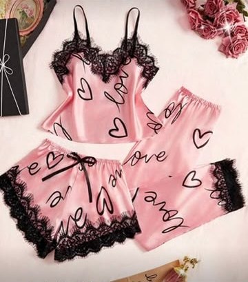 Set de pijama rosa 3 piezas
