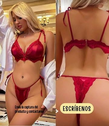 Set de encaje rojo