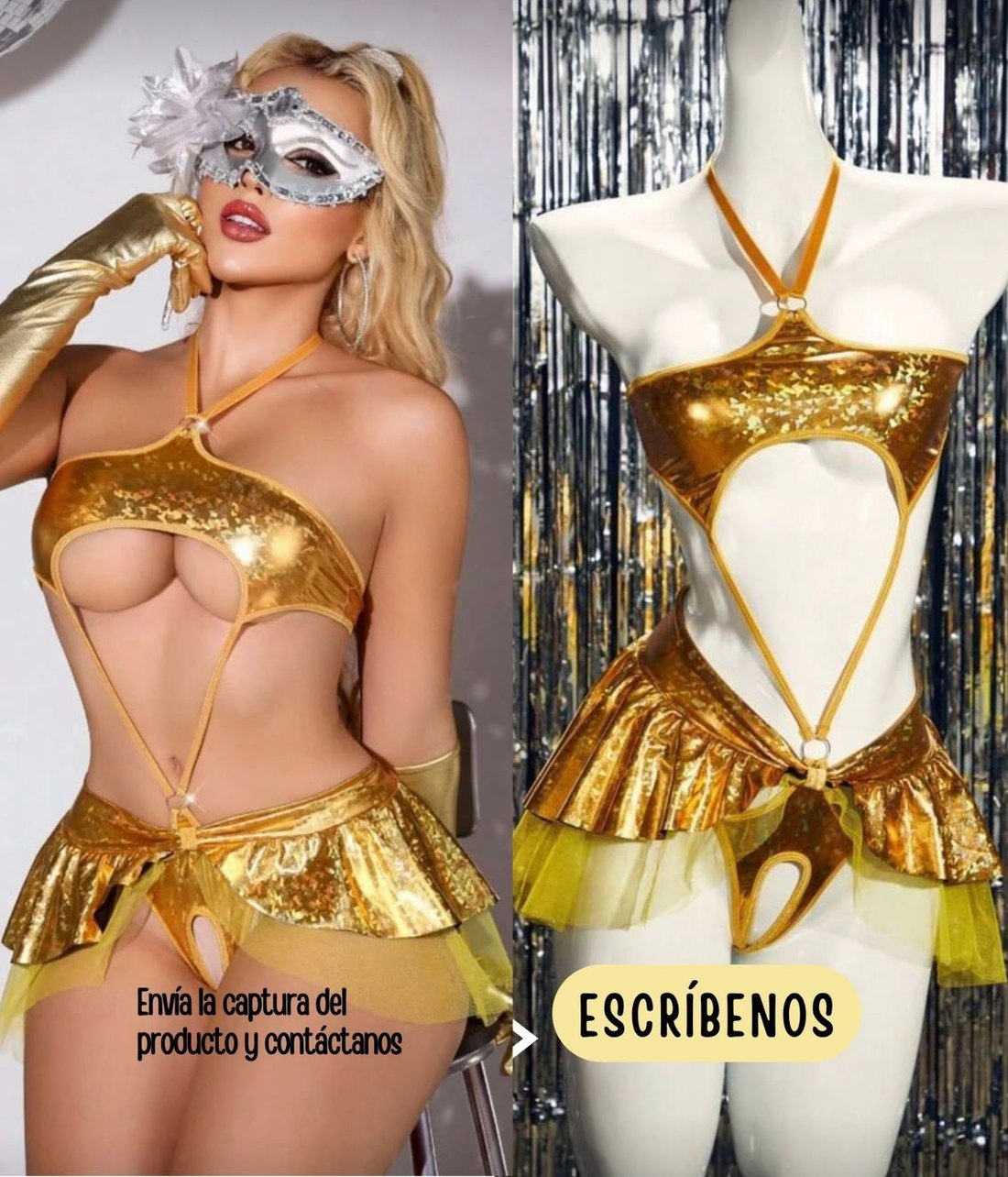 Body dorado sin entrepierna