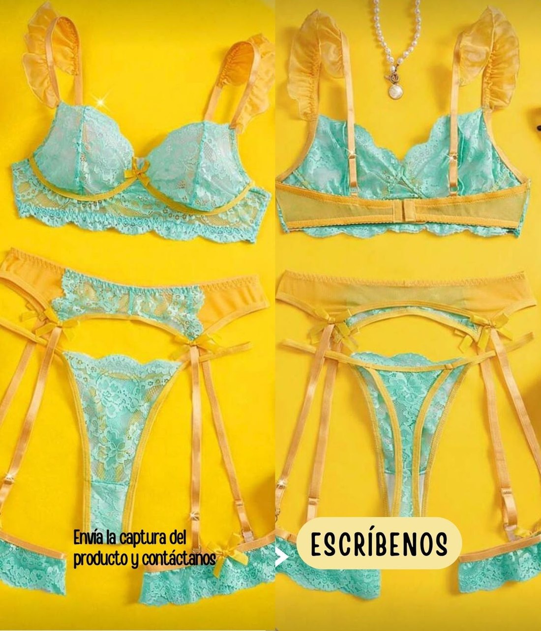 Set turquesa con ligas