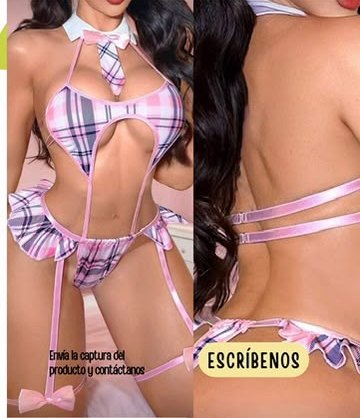 Body colegiala a cuadros rosa