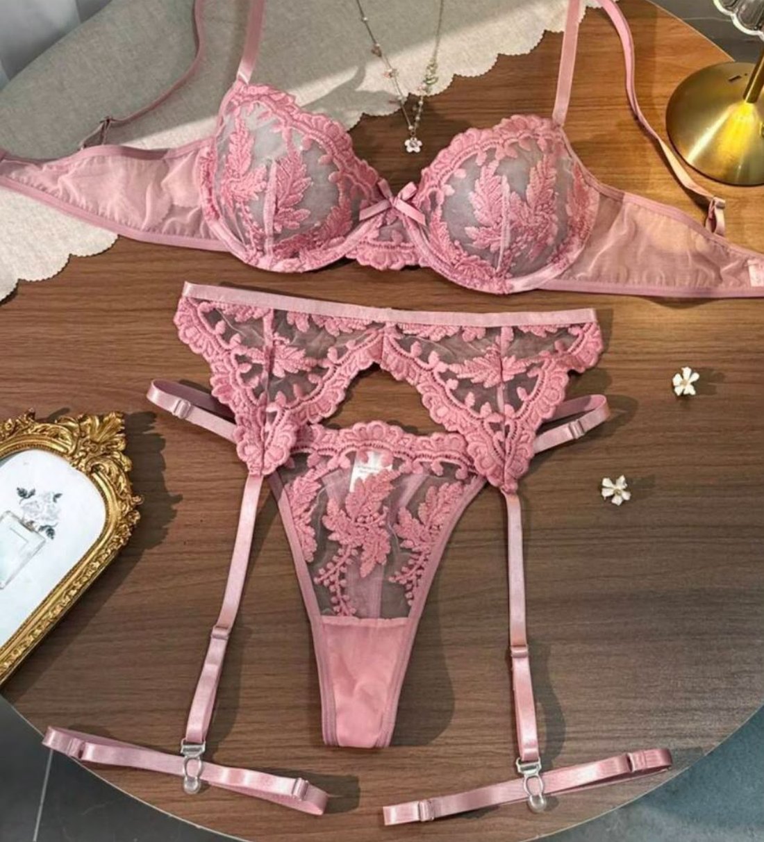 Set de ligas rosa