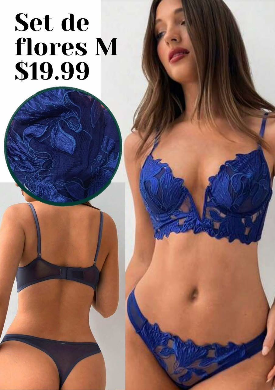 Set de flores azul