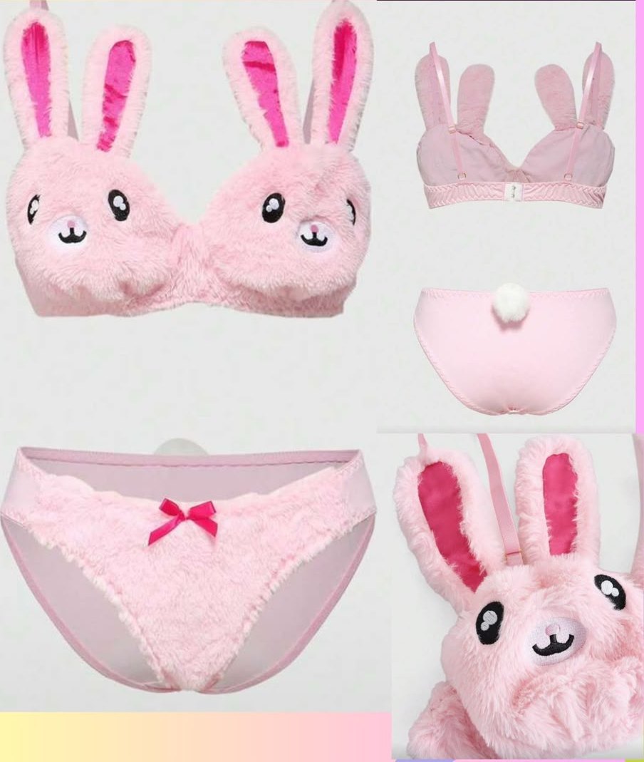 Set de peluche conejita rosa