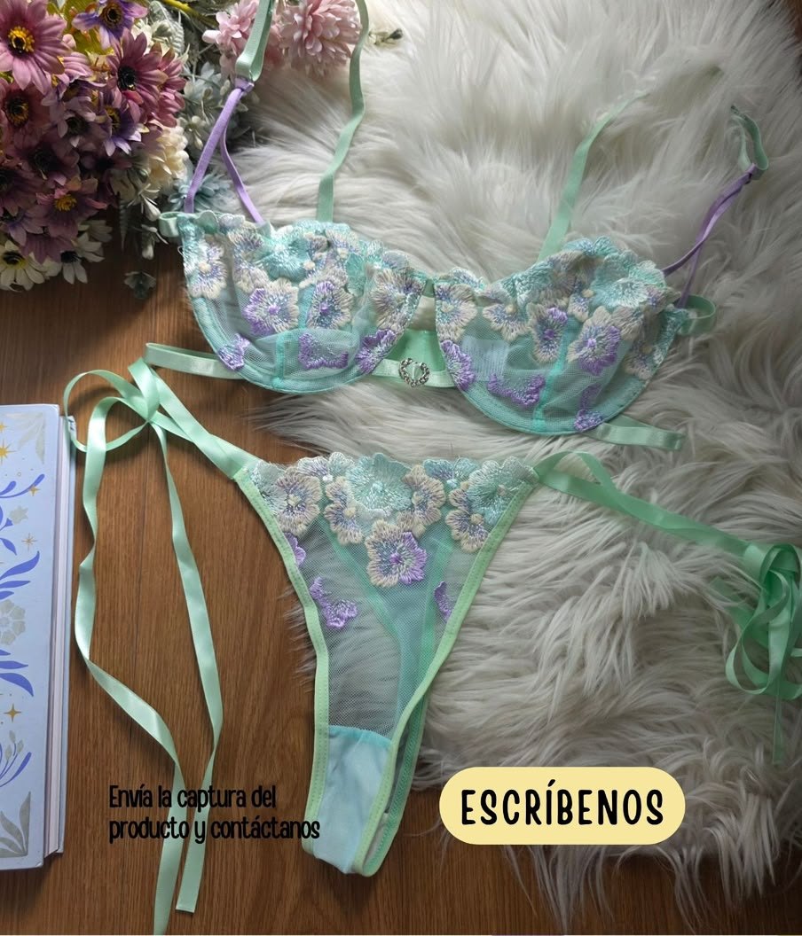 Set menta bordado