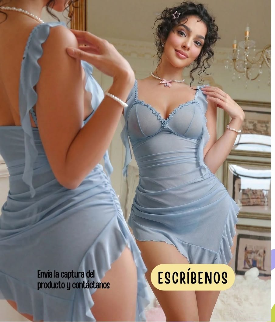 Vestido celeste con hilo