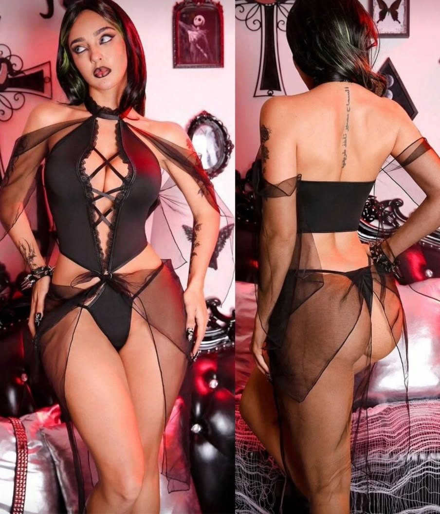 Set negro tipo bata