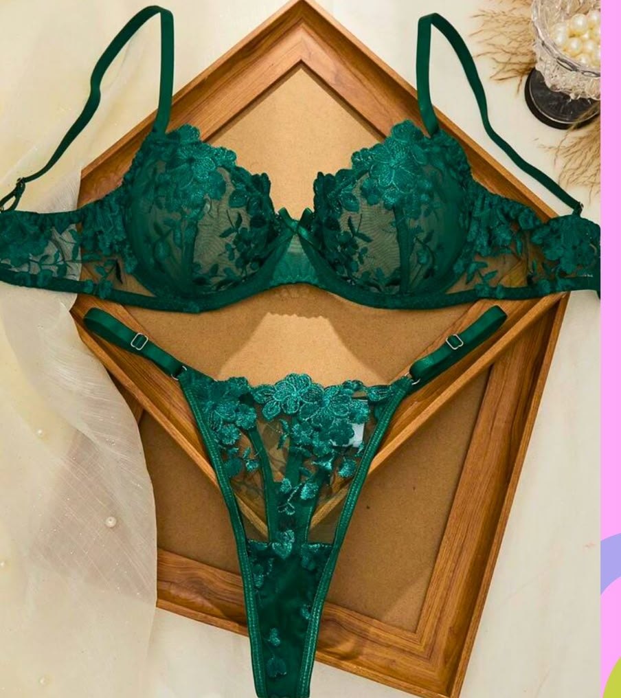 Set de lencería verde esmeralda