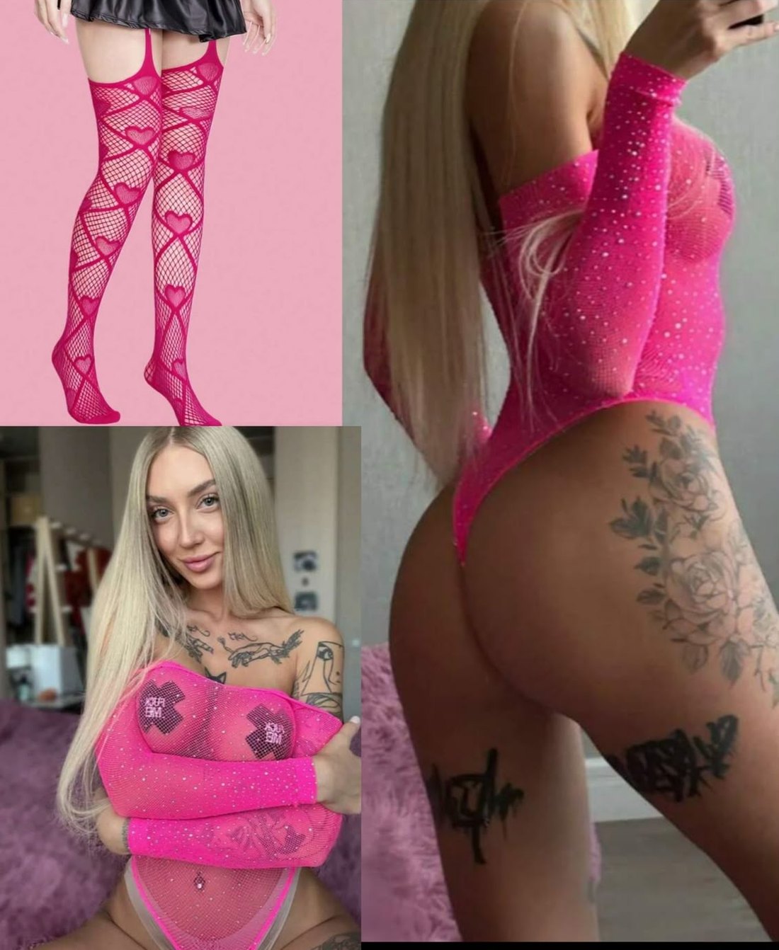Media de cuerpo tipo body fucsia