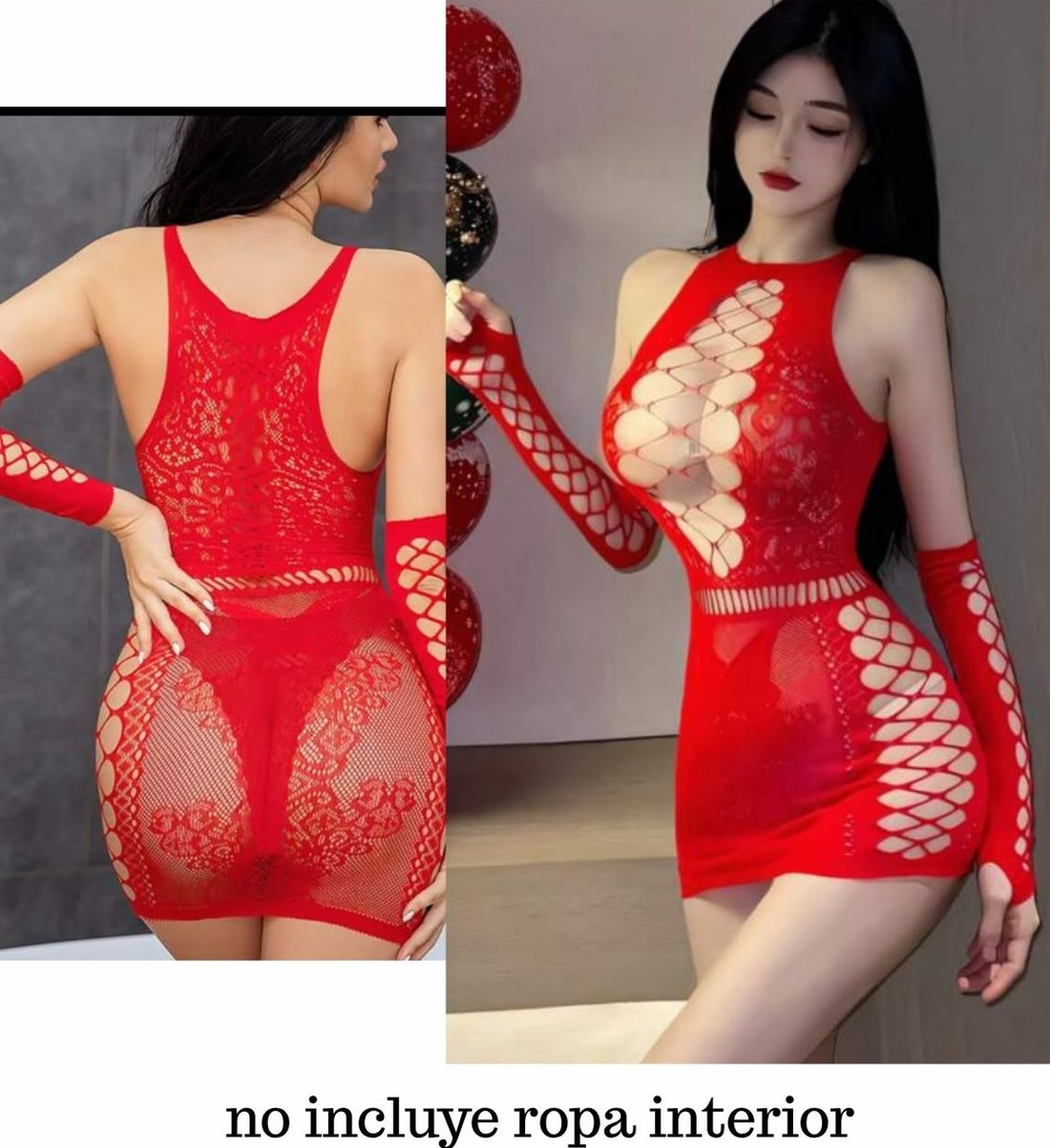 Vestido de media rojo sin mangas