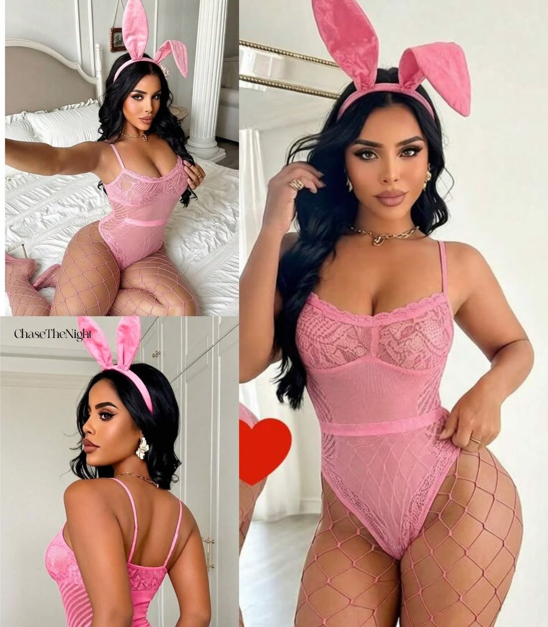 Media de cuerpo tipo body rosa