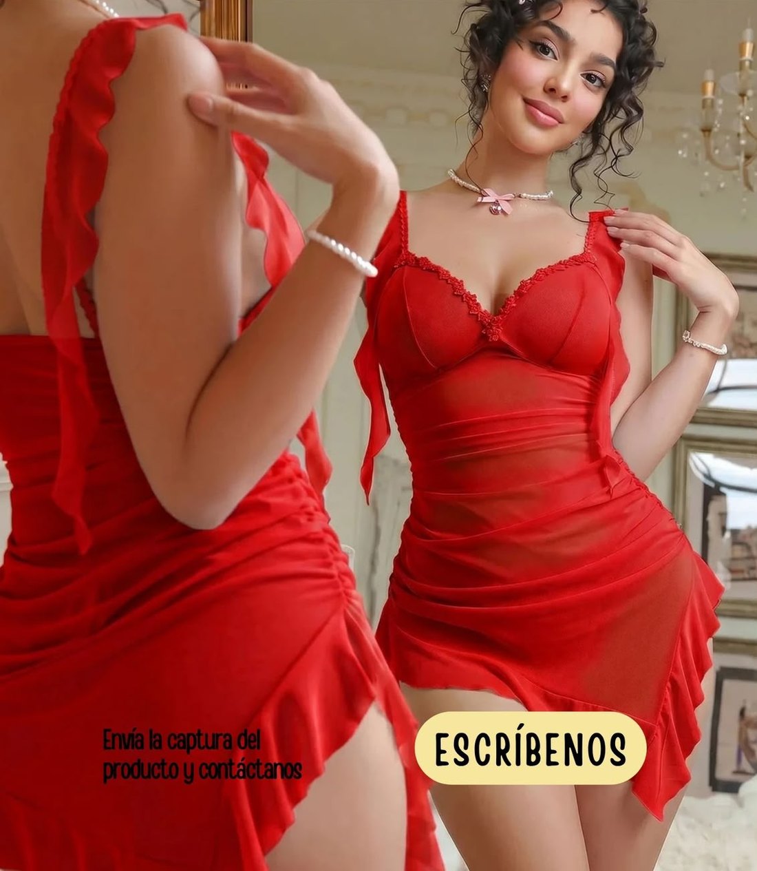 Vestido rojo de satén