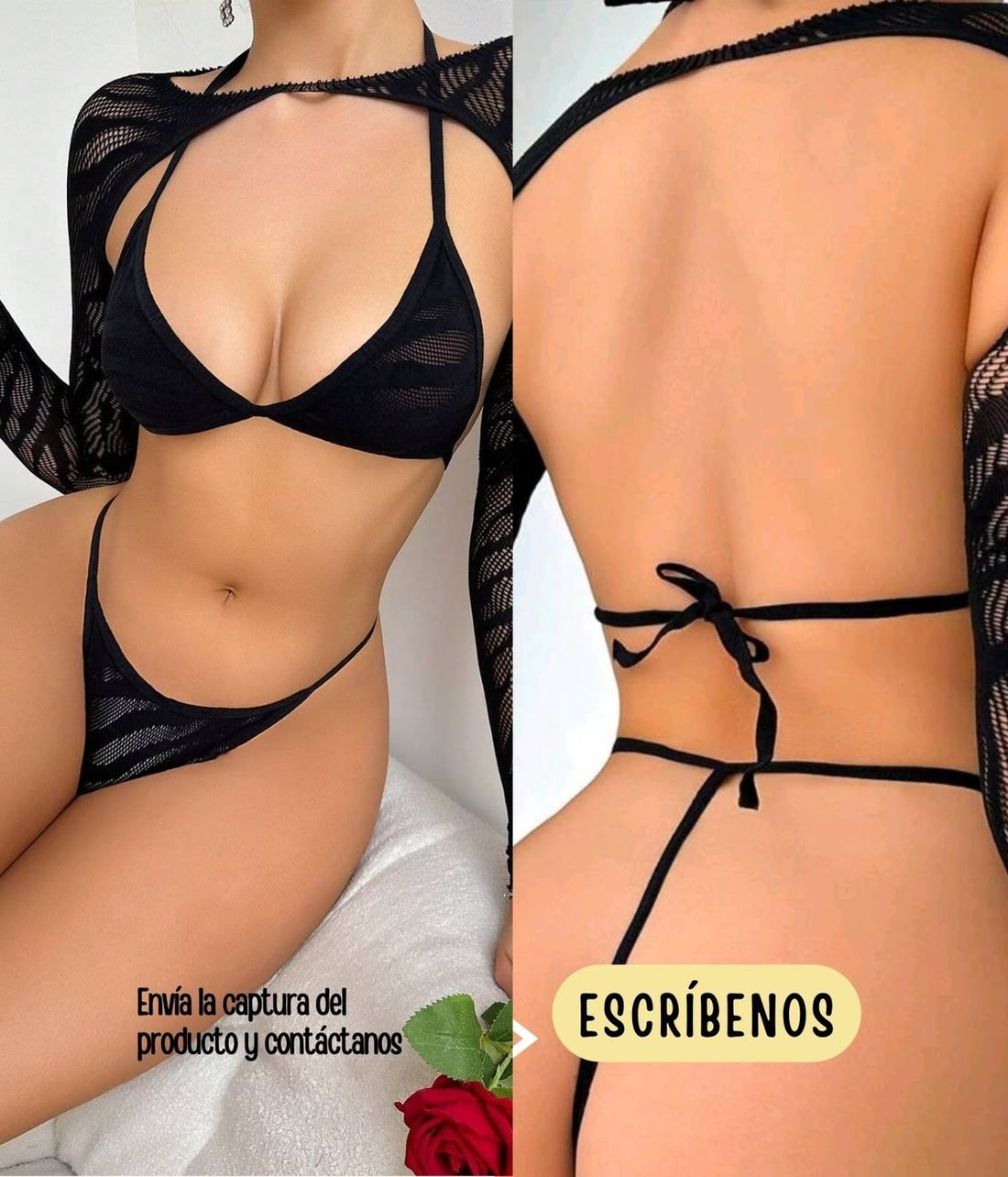 Set negro con amarre