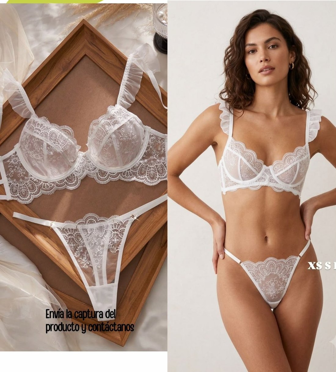 Set blanco de encaje