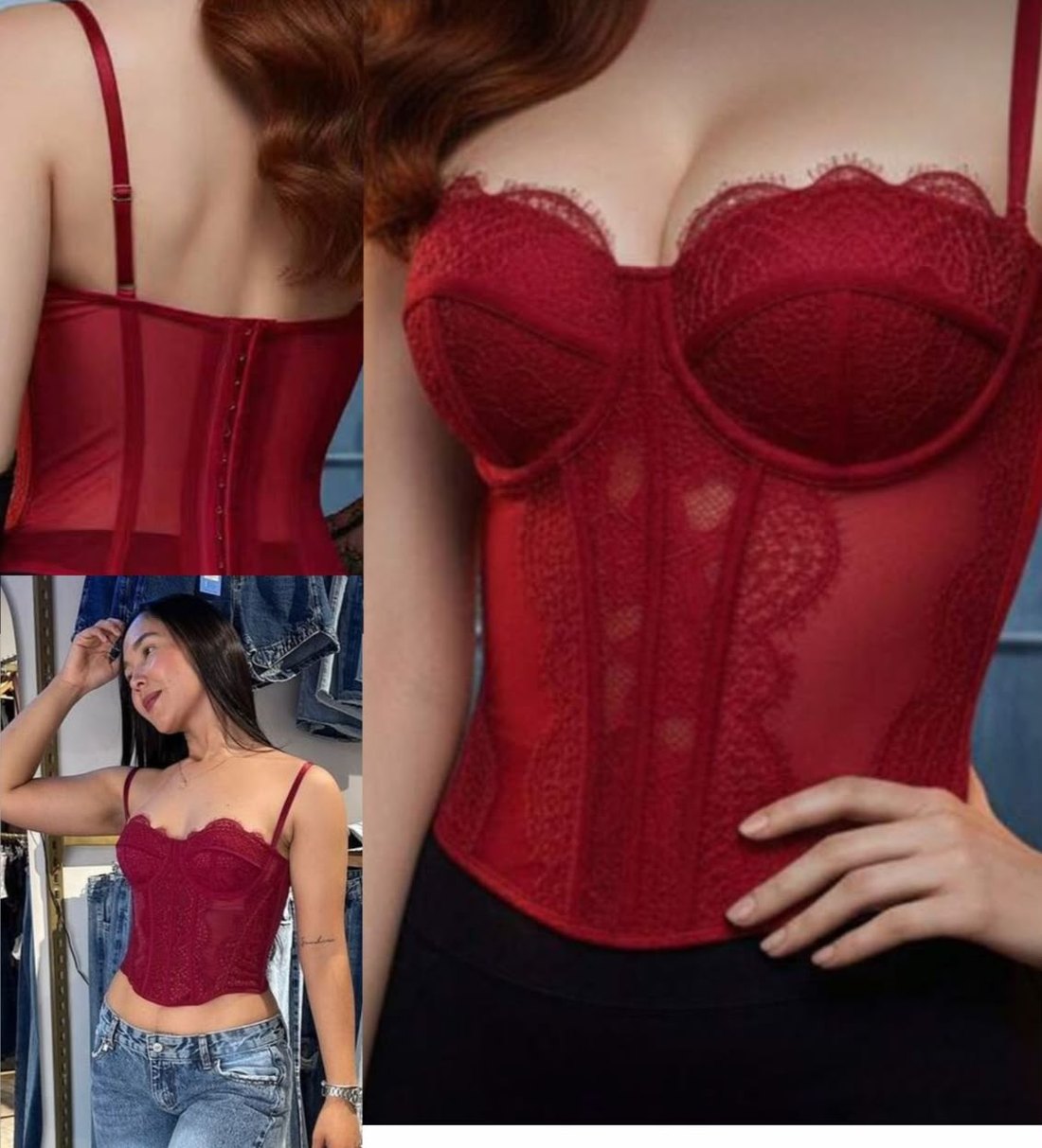 Corsé rojo sin panty