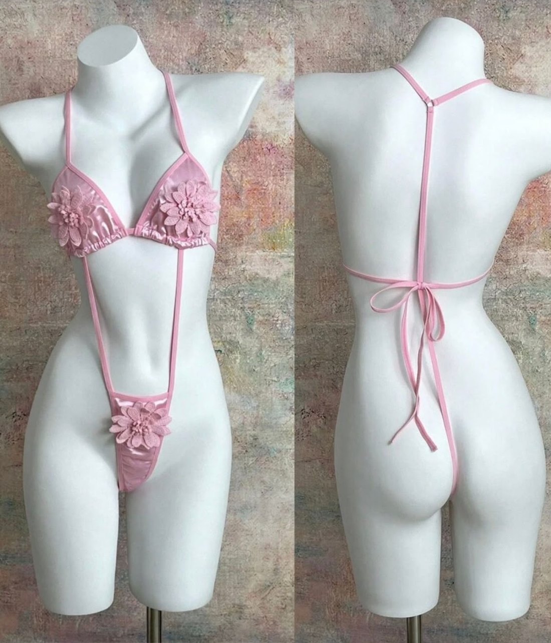 Set rosa de flores